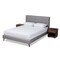 Baxton Studio Maren Light Grey Queen Size Platform Bed with Two Nightstands 157-9693 - alternate 1